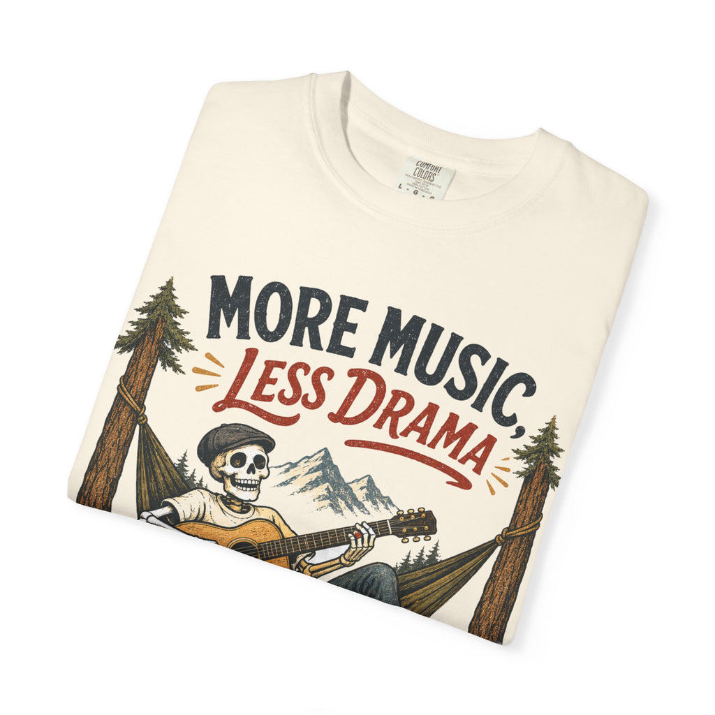More Music Less Drama -  Vintage Guitarist Graphic Tee