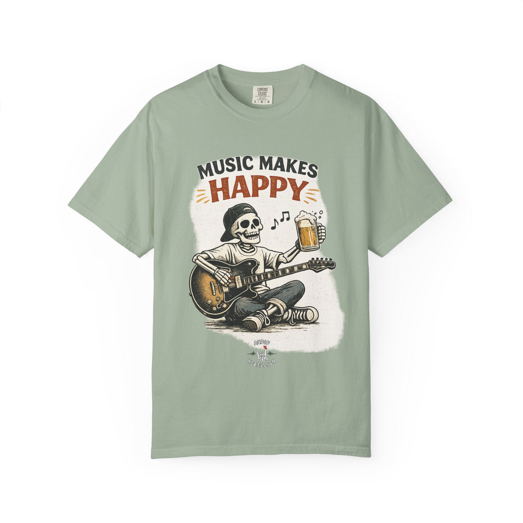 Music Makes Happy -  Vintage Guitarist Graphic Tee
