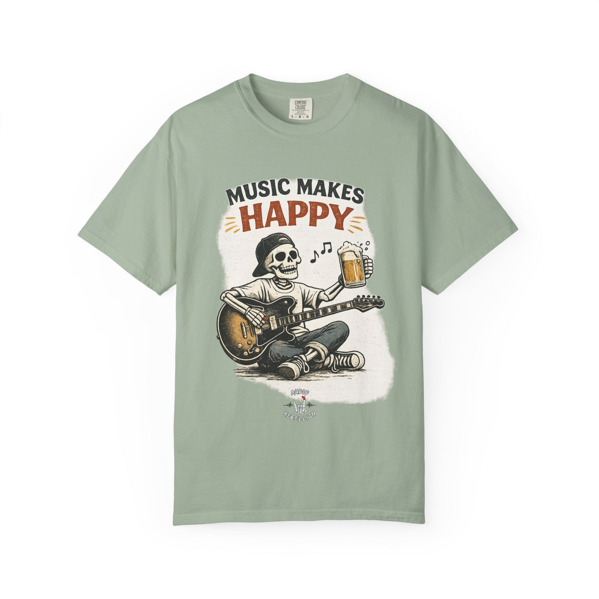 Music Makes Happy -  Vintage Guitarist Graphic Tee