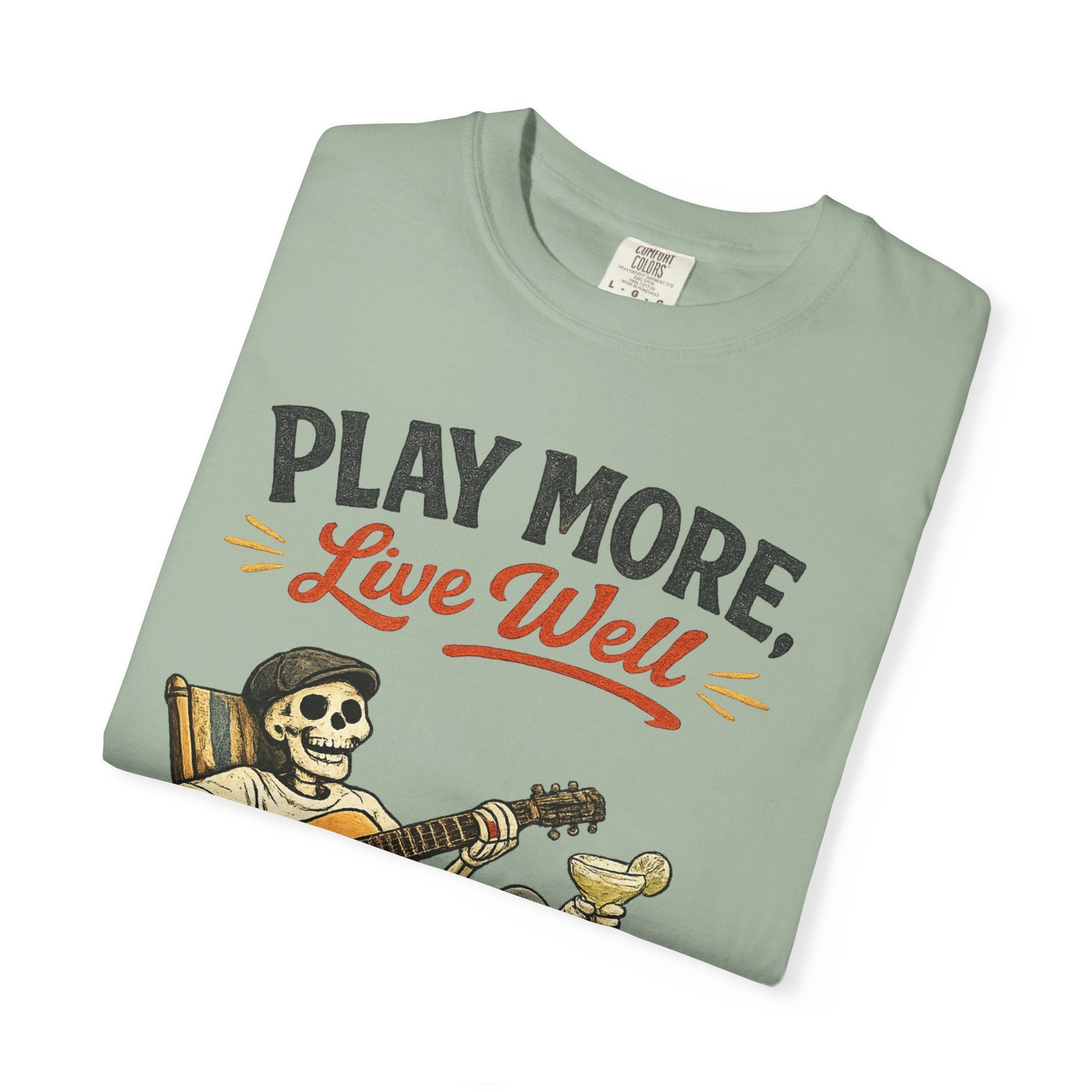 Play More, Live Well -  Vintage Guitarist Graphic Tee