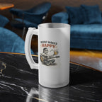 Music Makes Happy Frosted Glass Beer Mug
