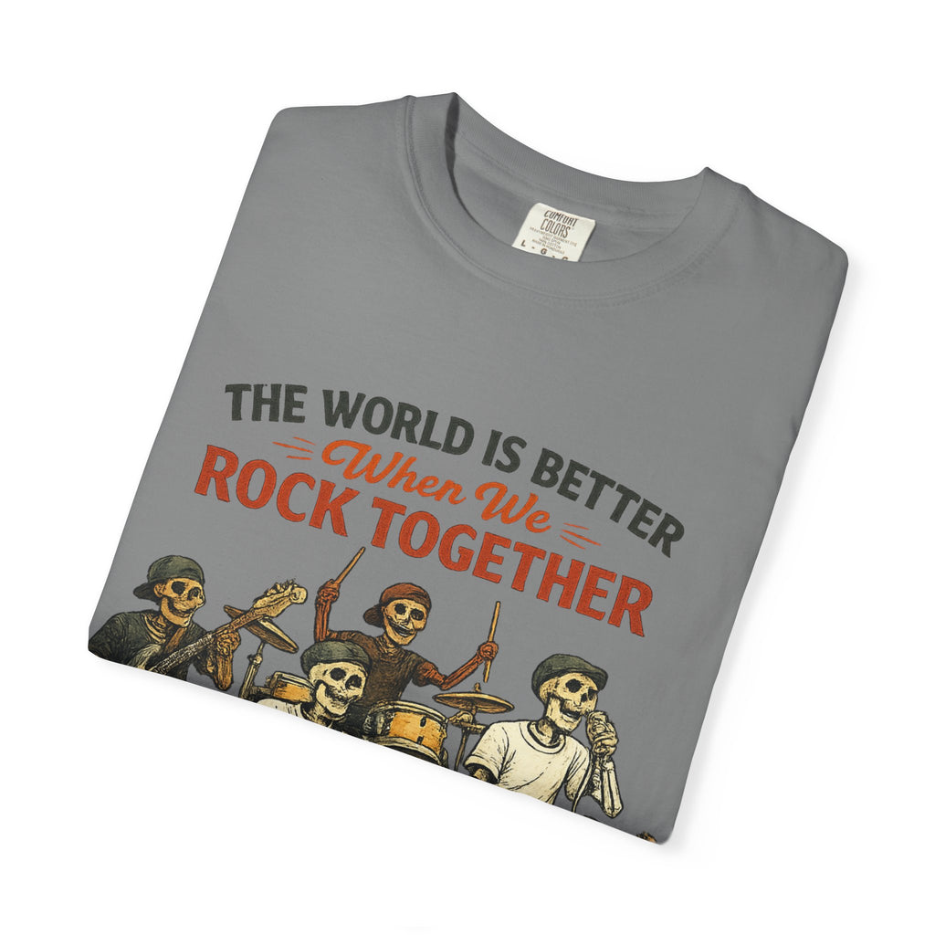 The World is Better When We Rock Together -  Vintage Music Lovers Graphic Tee