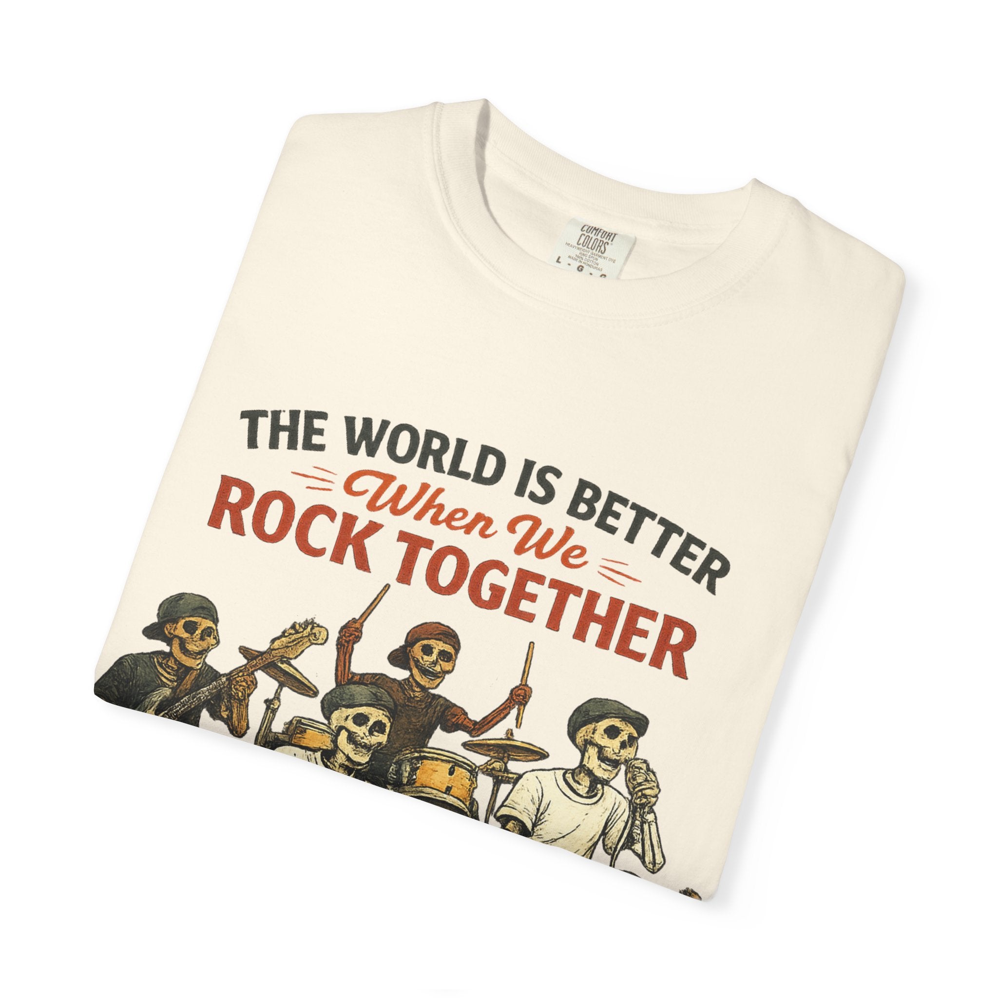 The World is Better When We Rock Together -  Vintage Music Lovers Graphic Tee
