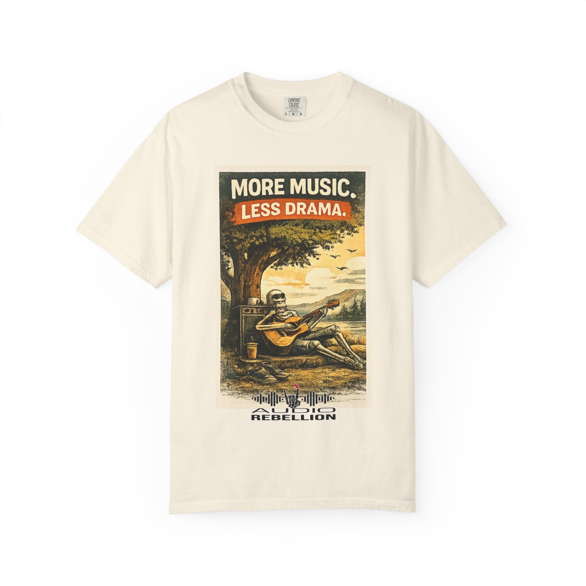 More Music Less Drama -  Vintage Guitarist Graphic Tee