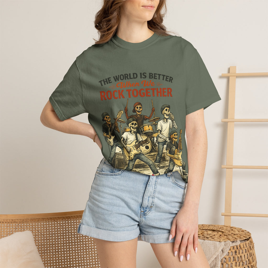 The World is Better When We Rock Together -  Vintage Music Lovers Graphic Tee