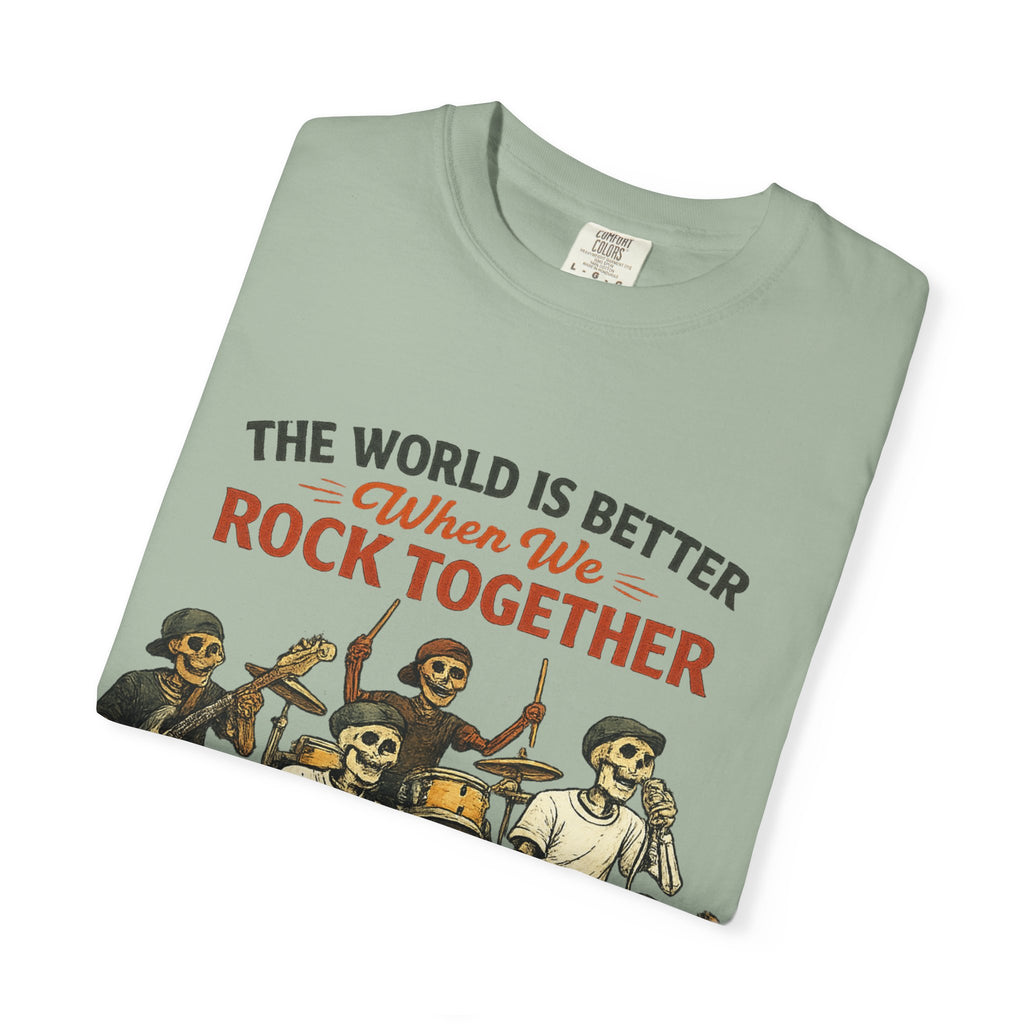 The World is Better When We Rock Together -  Vintage Music Lovers Graphic Tee