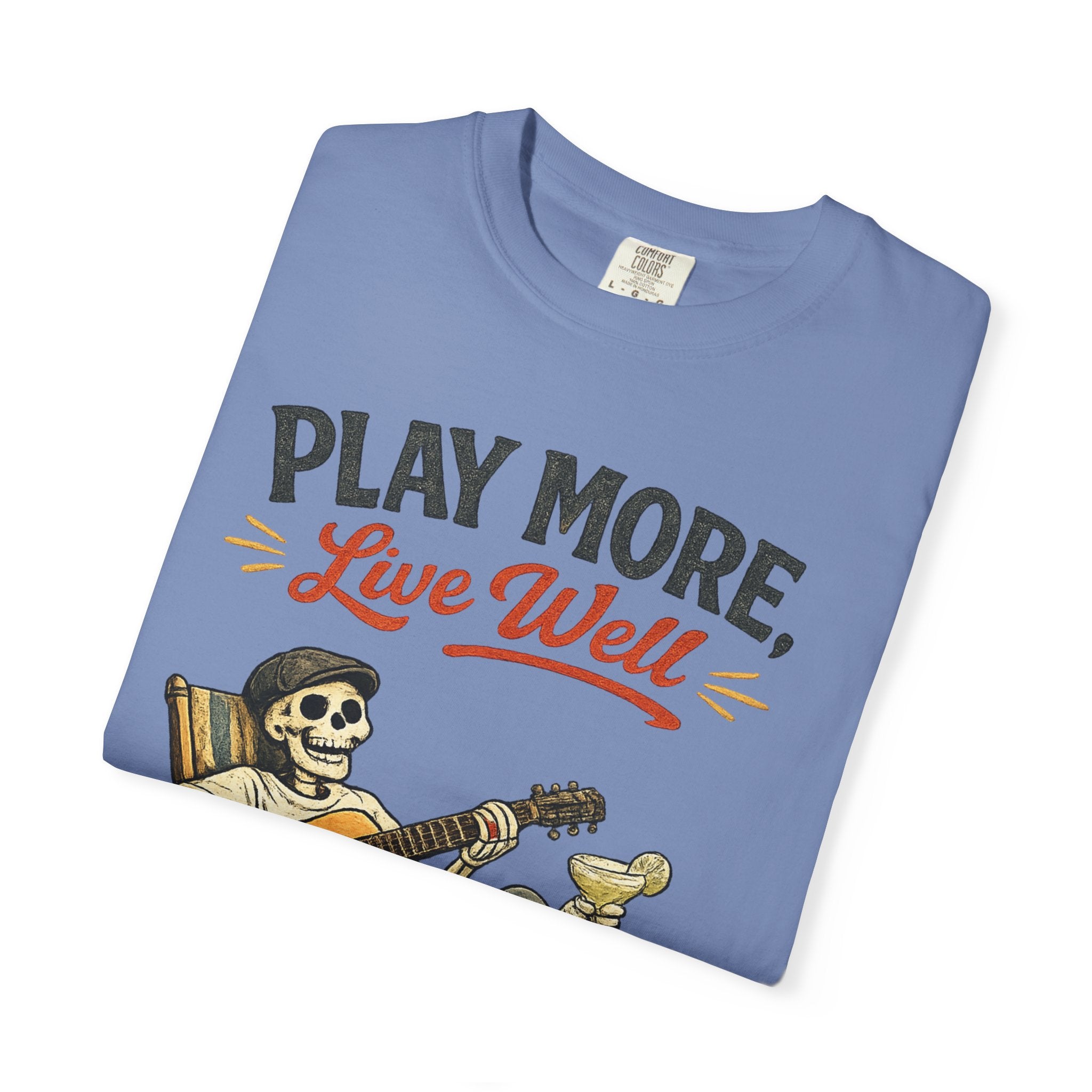 Play More, Live Well -  Vintage Guitarist Graphic Tee