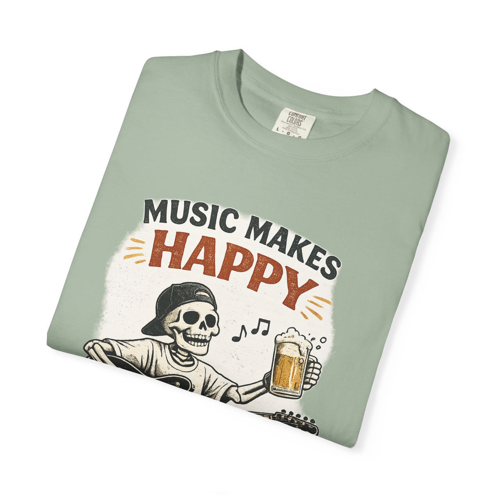 Music Makes Happy -  Vintage Guitarist Graphic Tee