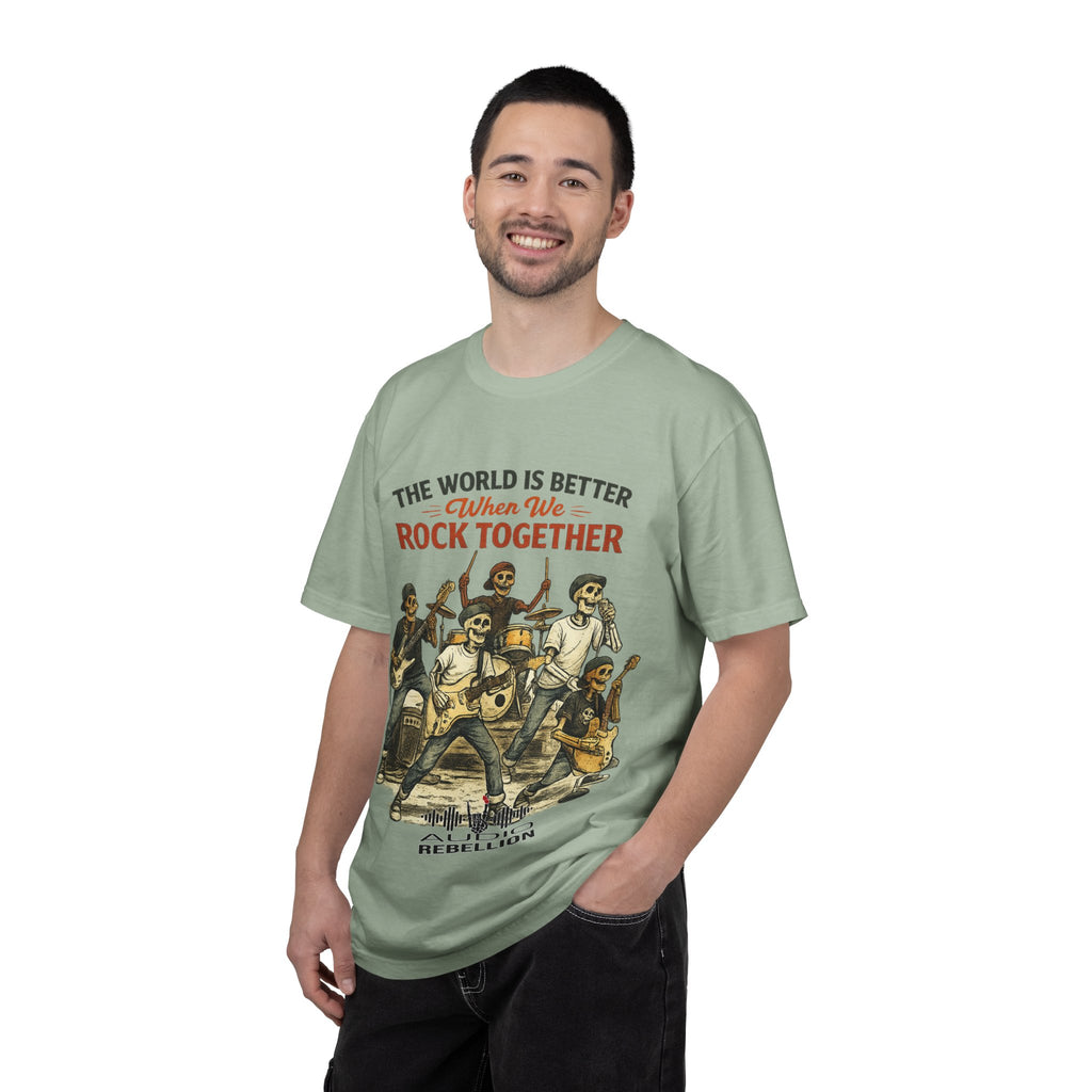 The World is Better When We Rock Together -  Vintage Music Lovers Graphic Tee