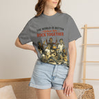 The World is Better When We Rock Together -  Vintage Music Lovers Graphic Tee