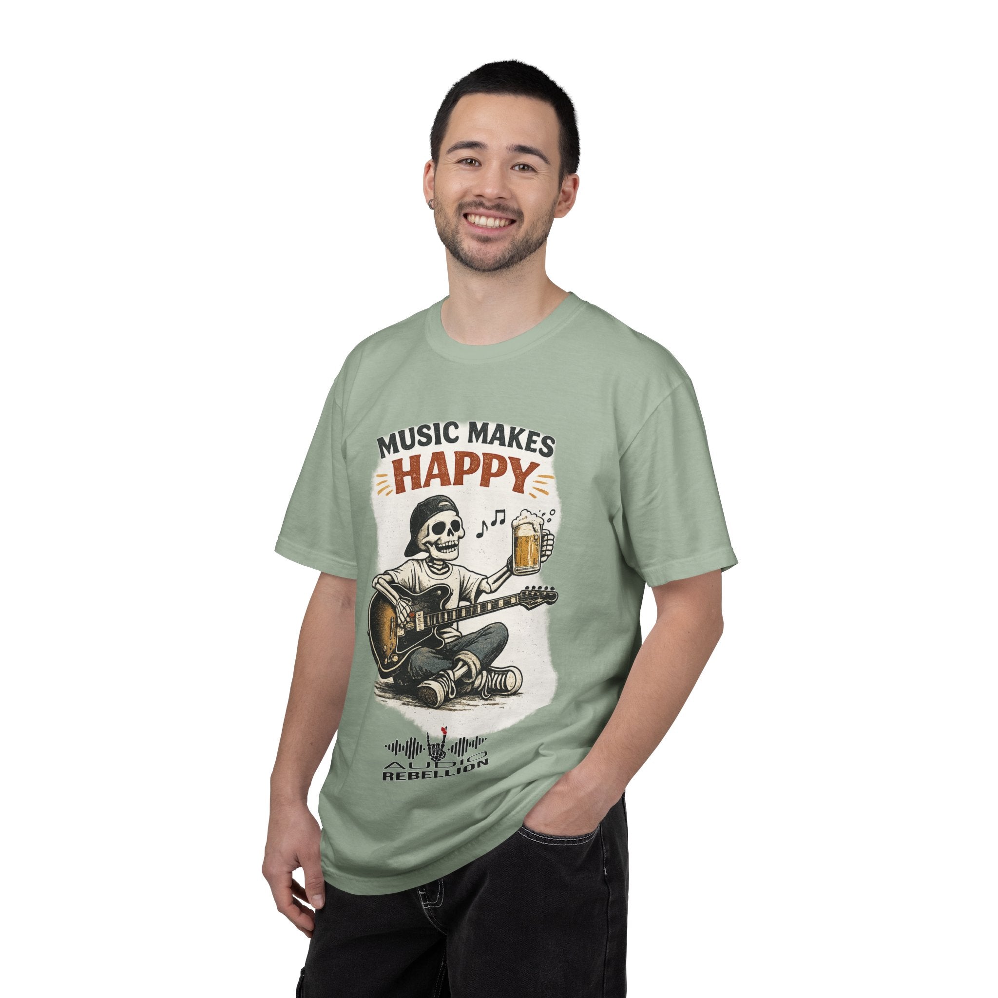 Music Makes Happy -  Vintage Guitarist Graphic Tee