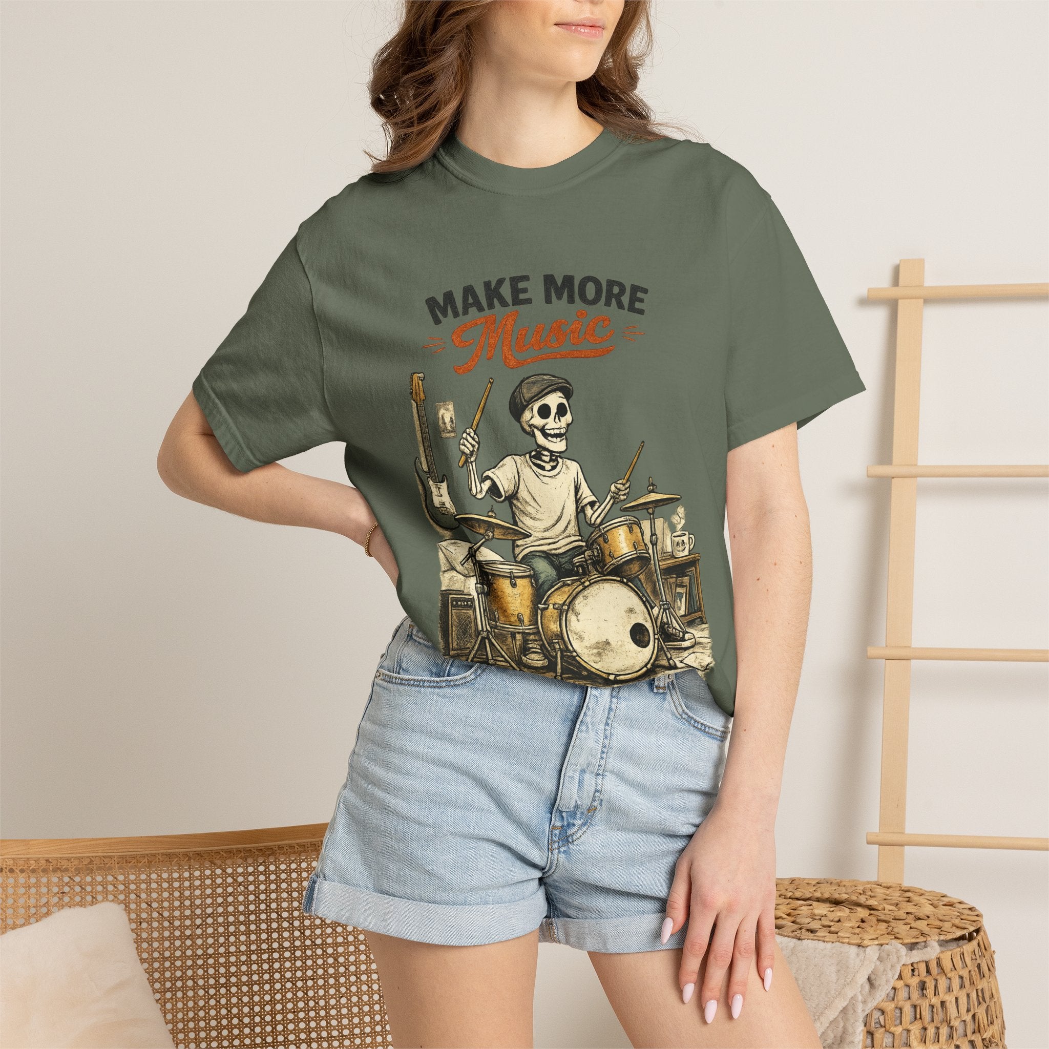 Make More Music -  Vintage Guitarist Graphic Tee