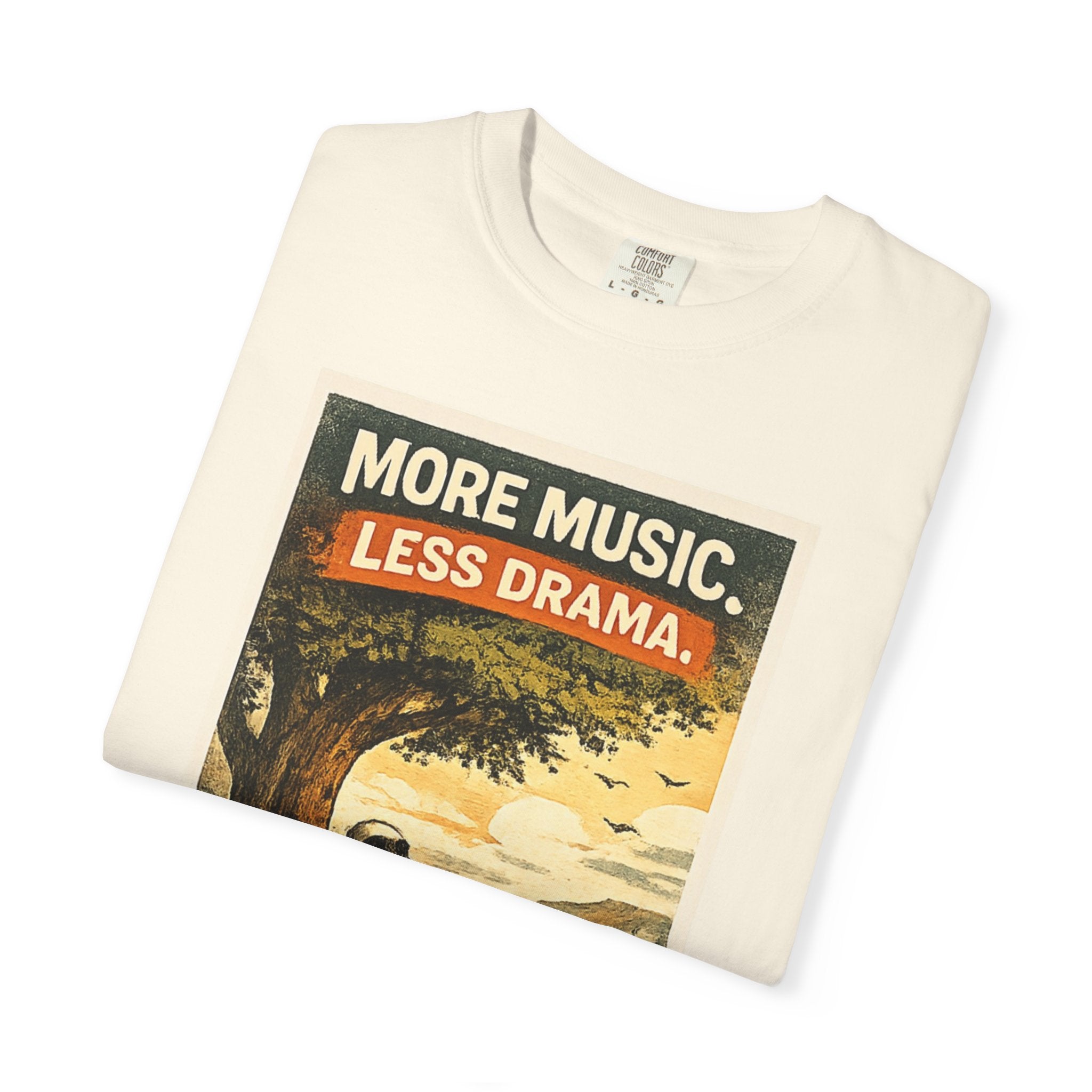 More Music Less Drama -  Vintage Guitarist Graphic Tee