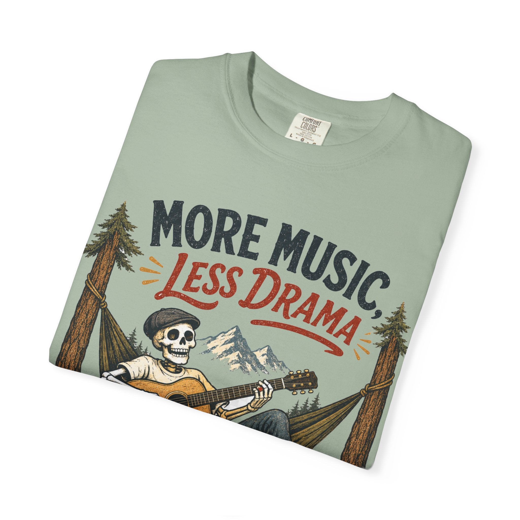More Music Less Drama -  Vintage Guitarist Graphic Tee