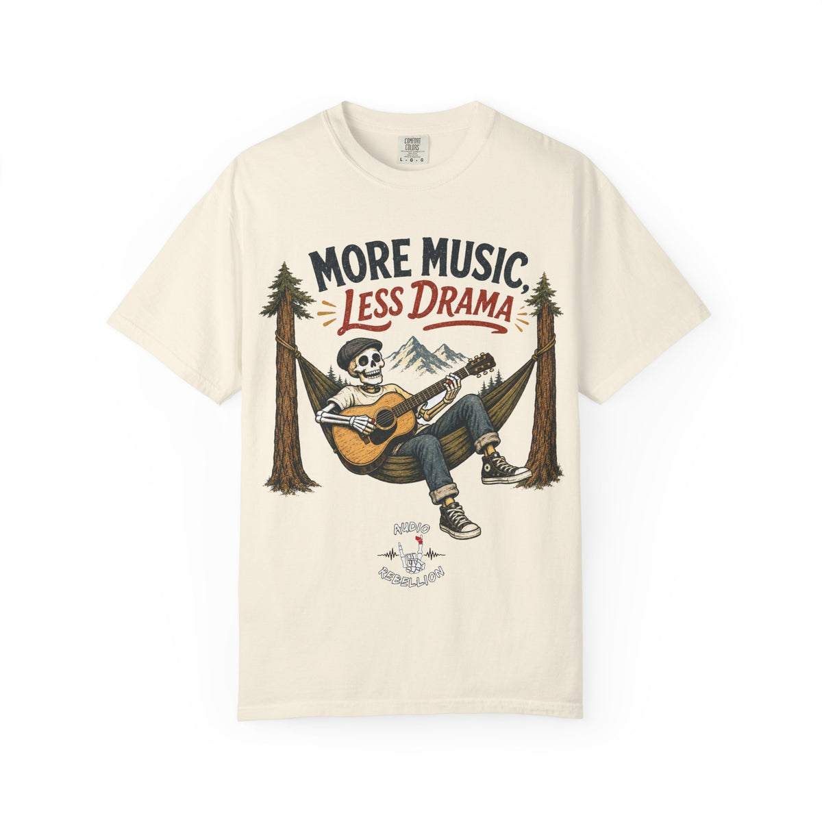 More Music Less Drama -  Vintage Guitarist Graphic Tee