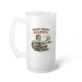 Music Makes Happy Frosted Glass Beer Mug