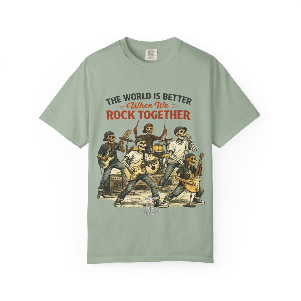 The World is Better When We Rock Together -  Vintage Music Lovers Graphic Tee
