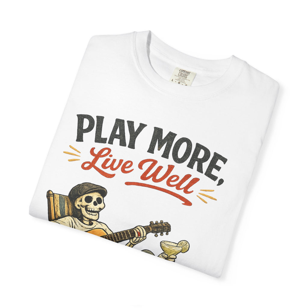 Play More, Live Well -  Vintage Guitarist Graphic Tee