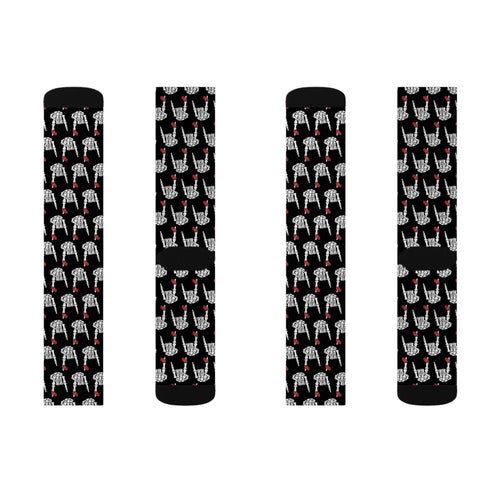 Audio Rebellion Rock Hand Crew Socks